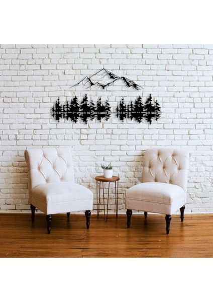 Dağ ve Orman Silüeti Metal Duvar Dekoru – Doğa Temalı Minimalist Tasarım modelleri