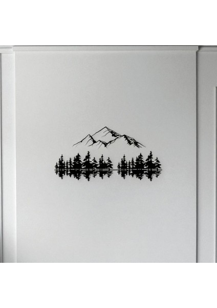 Dağ ve Orman Silüeti Metal Duvar Dekoru – Doğa Temalı Minimalist Tasarım indirimleri
