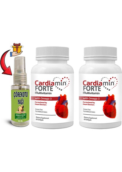 Forte2 Kutu Multivitaminli OMEGA3LÜ 60 Soft Jel Kapsüllü Formül + Çörek Otu Masaj Yağı 30 ml