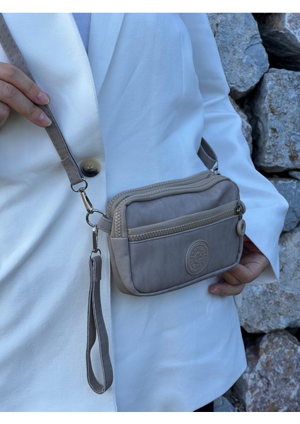 Vera Mini Model Bej Kadın El ve Omuz Çantası