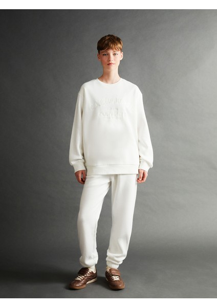 Yeni Sezon Bisiklet Yaka Nakışlı Kadın Kalın Sweatshirt fiyatları