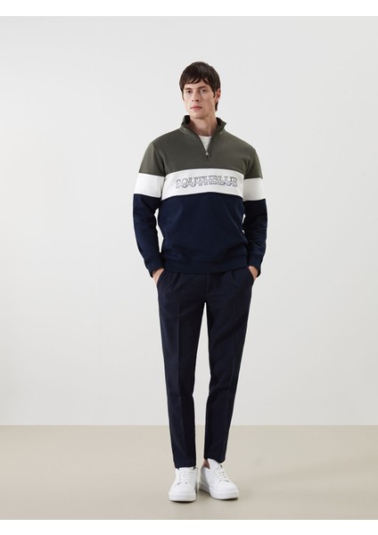 Yeni Sezon Dik Yaka Uzun Kollu Renk Bloklu Erkek Sweatshirt fiyatları