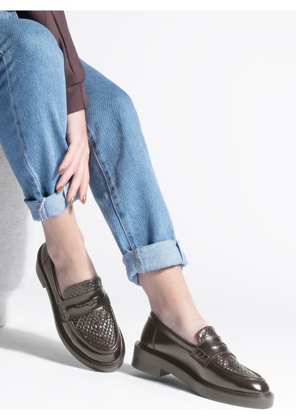 Kadın Loafer Makosen Desenli Günlük Ayakkabı Vebul Kahve fiyatları