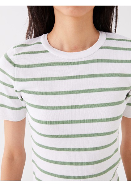 Yeni Sezon Bisiklet Yaka Çizgili Kısa Kollu Kadın Triko Kazak fırsatları