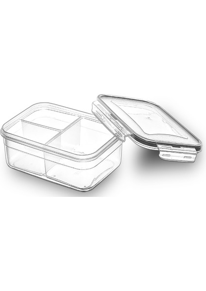 Fresh Box Dikdörtgen 3 Bolmeli Saklama Kabi Şeffaf