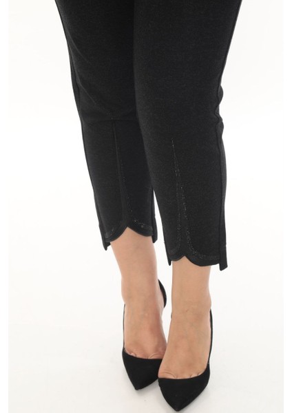 Büyük Beden Lastikli Yüksek Bel Likralı Boru Paça Toparlayıcı Taşlı Kaşmir Kadın Kalın Kışlık Pantolon fiyatları