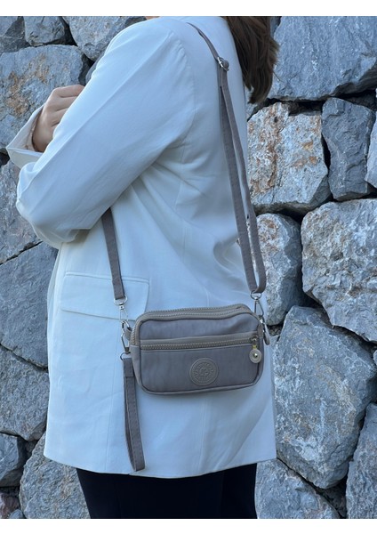 Vera Mini Model Bej Kadın El ve Omuz Çantası