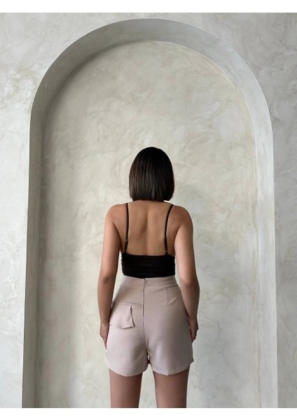 Lvsqvr Valonlu Fırfırlı Şort Bej S24683 (Beden: M) modelleri