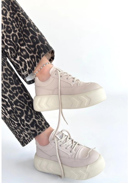 Nrtmsa Emwa Bej Cilt Bağcıklı Spor Ayakkabı (Numara: 38) fiyatları