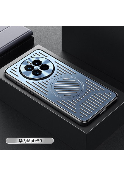 Huawei Mate 50 Kılıfı, Manyetik Metal Isı Dağıtıcı Koruyucu Kılıf-Mavi (Yurt Dışından)