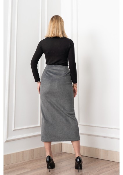 Velora Signature Wool Slit Skirt modelleri