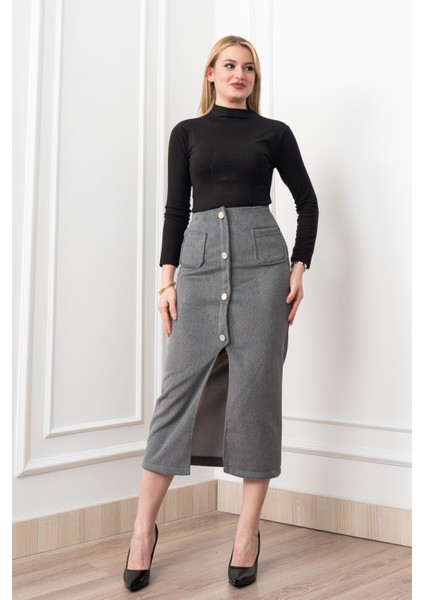 Velora Signature Wool Slit Skirt fırsatları