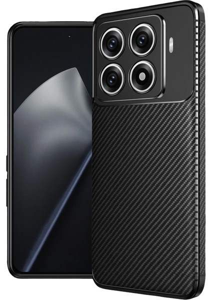 Xiaomi Mi 15T Pro Kılıf Karbon Görünümlü Silikon Azn-Negro