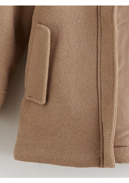 Yeni Sezon Kapüşonlu Kız Çocuk Kaşe Kaban modelleri