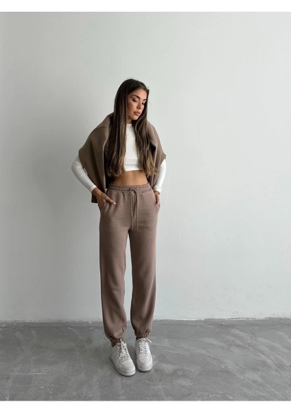 Lvsqvr 3 Iplik Şardonlu Paça Lastikli Eşofman Vizon İS001 (Beden: Xl) modelleri