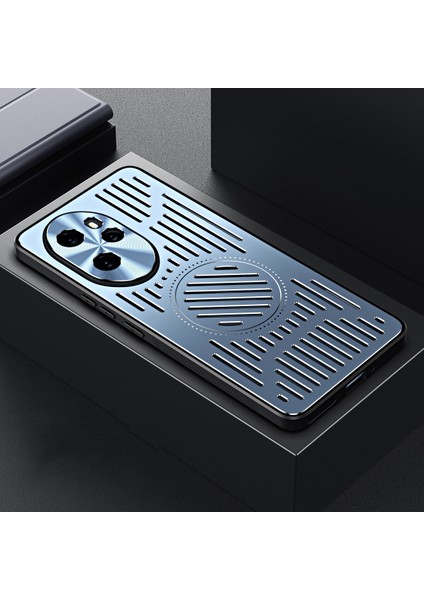 Honor 100 Pro Kılıfı, Manyetik Metal Isı Dağıtıcı Koruyucu Kılıf-Mavi (Yurt Dışından)
