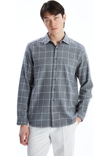 Yeni Sezon Regular Fit Uzun Kollu Ekose Erkek Gömlek