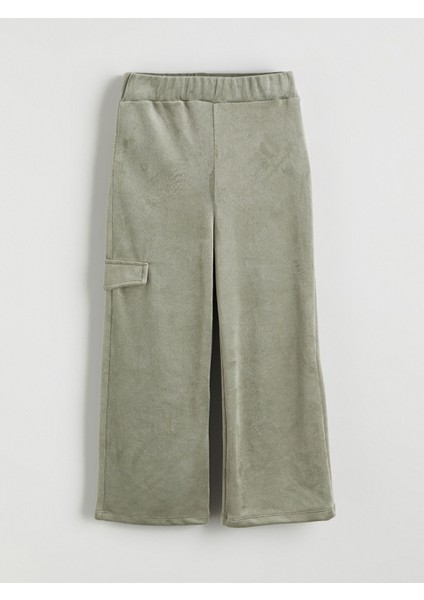 Yeni Sezon Beli Lastikli Kadife Kız Çocuk Eşofman Altı