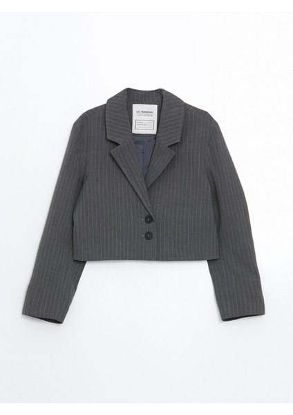 Yeni Sezon Çizgili Kız Çocuk Blazer Ceket