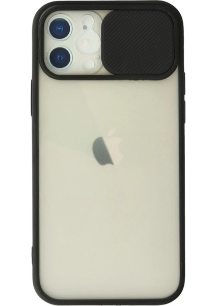 Iphone 12 Kılıf Palm Buzlu Kamera Sürgülü Silikon - Siyah