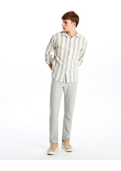 Yeni Sezon Slim Fit Armürlü Erkek Pantolon