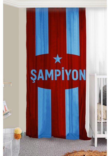 Taraftar Bordo Mavi Çift Kanatlı Fon Perde fiyatları