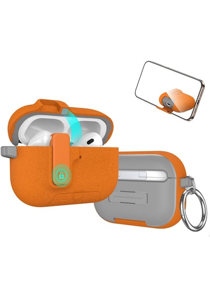 Apple Airpods Pro 3. Nesil ile Uyumlu Kılıf Standlı Kilitli Tpu Premium Matte Trip Case fiyatları