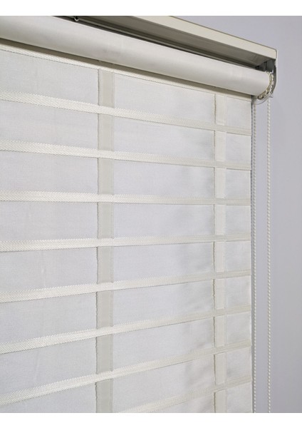 Picasso Shadow Silüet Kumaş Jaluzi Store Perde, Alüminyum Kasalı Yüksek Kaliteli - Krem 5464XSHADOW