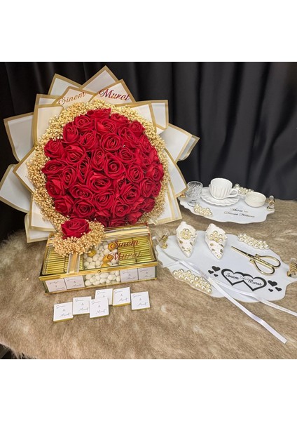 Kız Isteme ve Söz Nişan Çikolata & Sunum Seti – Lüks Tasarım
