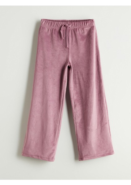 Yeni Sezon Beli Lastikli Kız Çocuk Kadife Eşofman Altı