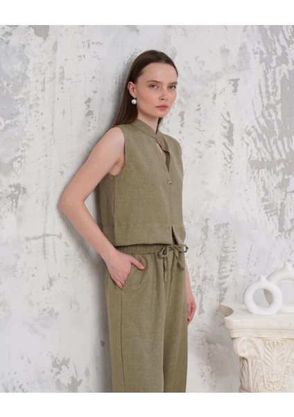 Lvsqvr Broşlu Yelek Pantolon Takım Haki S255821 (Beden: S) indirimleri