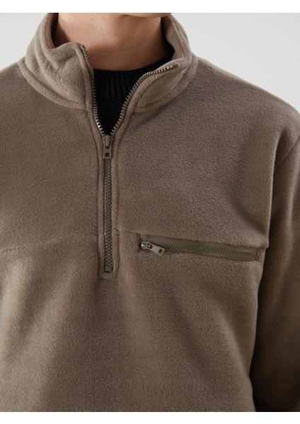 Yeni Sezon Dik Yaka Uzun Kollu Polar Erkek Sweatshirt modelleri