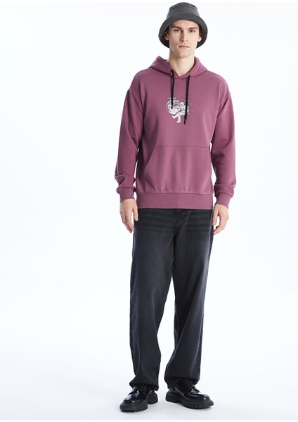 Yeni Sezon Uzun Kollu Baskılı Erkek Kalın Hoodie modelleri