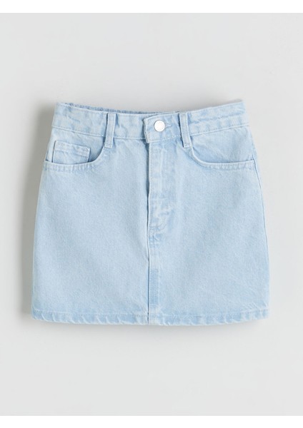 Yeni Sezon Beli Ayarlanabilir Lastikli Kız Çocuk Jean Etek