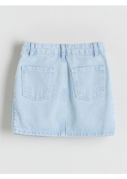 Yeni Sezon Beli Ayarlanabilir Lastikli Kız Çocuk Jean Etek fiyatları