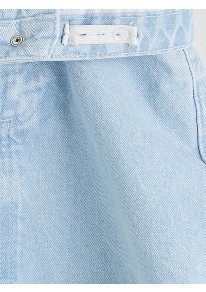 Yeni Sezon Beli Ayarlanabilir Lastikli Kız Çocuk Jean Etek fırsatları