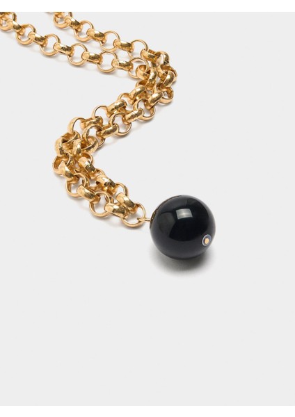 Küresel Uçlu Zincir Kolye