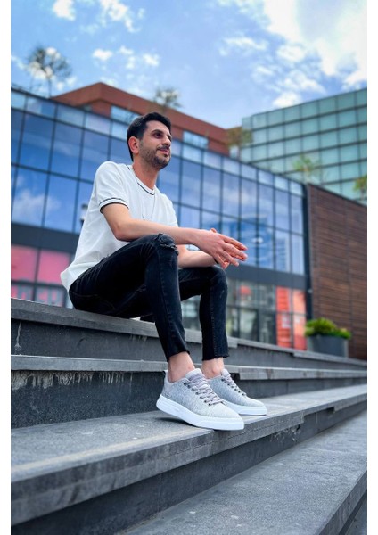 Nrtmsa KB-X204 Kuback Gri Keten Beyaz Yüksek Taban Günlük Erkek Spor Ayakkabı (Numara: 41) modelleri