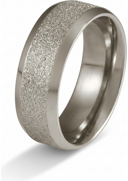 Gümüş Renk Zarif Tasarım 316L Kalite Paslanmaz Çelik Kadın Yüzük Alyans - 24 Ölçü