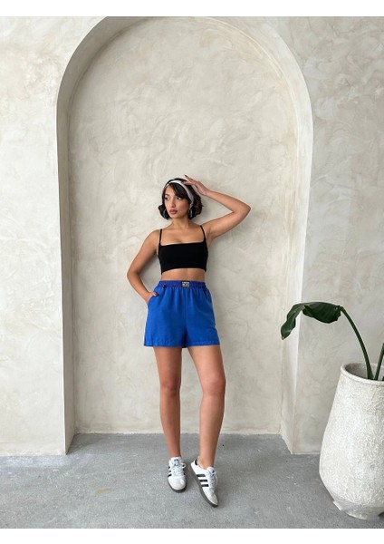 Lvsqvr Armalı Keten Şort Saks Mavisi S251003 (Beden: S) fırsatları