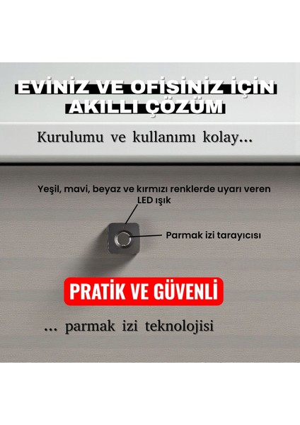 Parmak Izi ile Açılan Akıllı Mobilya Çekmece & Dolap Kilidi modelleri