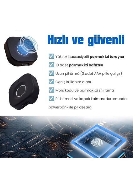 Parmak Izi ile Açılan Akıllı Mobilya Çekmece & Dolap Kilidi fırsatları