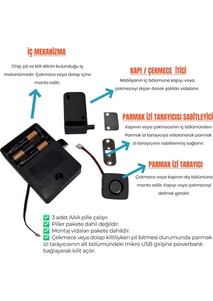 Parmak Izi ile Açılan Akıllı Mobilya Çekmece & Dolap Kilidi indirimleri