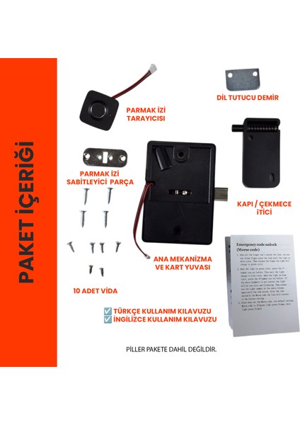 Parmak Izi ile Açılan Akıllı Mobilya Çekmece & Dolap Kilidi