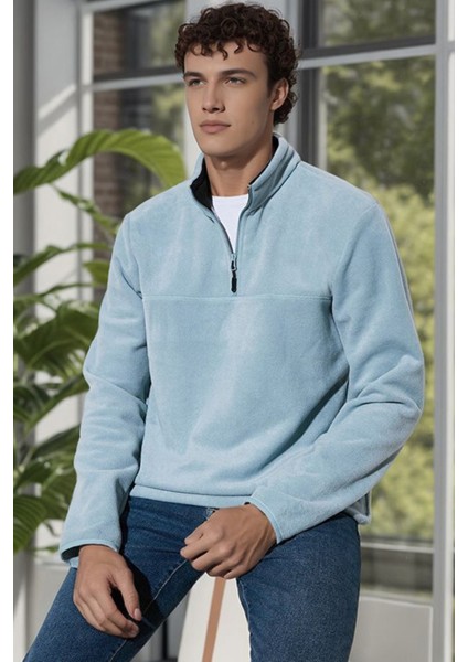 Slim Fit Anti-Pilling Tüylenme Yapmayan Bato Yaka Kışlık Şardonlu Polar Erkek Polar 5906001