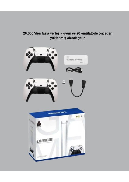 HDMI Çıkışlı Kablosuz 2 Kollu 4K Retro Oyun Kutusu fiyatları