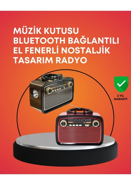 Nostaljik Radyo Görünümlü Bluetooth Hoparlör – Fm/am Yayın, Kablosuz Bağlantı, Şarj Edilebilir