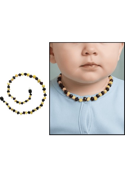 Bal Beyaz Renkli Özel Seri Doğal Form Naturel Damla Kehribar Taşlı Bebek Diş Kolyesi fiyatları