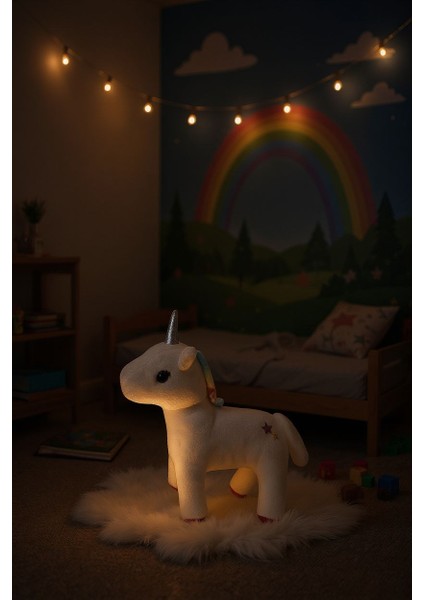 Yıldız Nakışlı Unicorn 40 cm Peluş Oyuncak