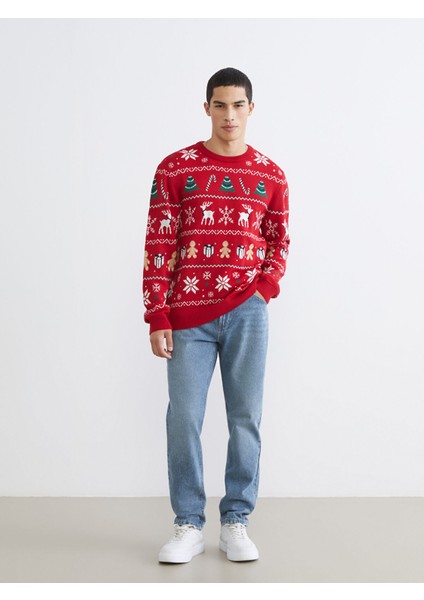 Yeni Sezon Bisiklet Yaka Yılbaşı Temalı Erkek Triko Kazak fiyatları